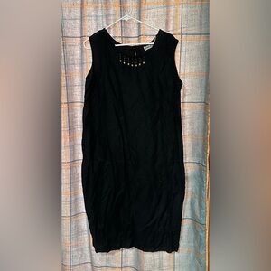 Black linen dress